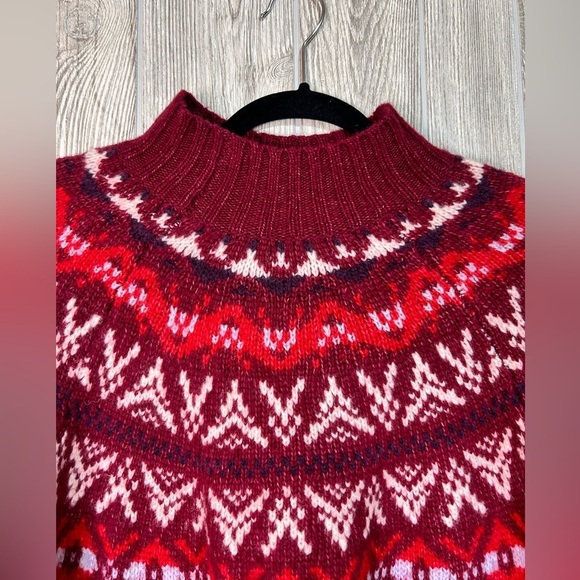 American Eagle Wool Blend Mock Neck Fair Isle Sweater Size Large - Picture 6 of 15